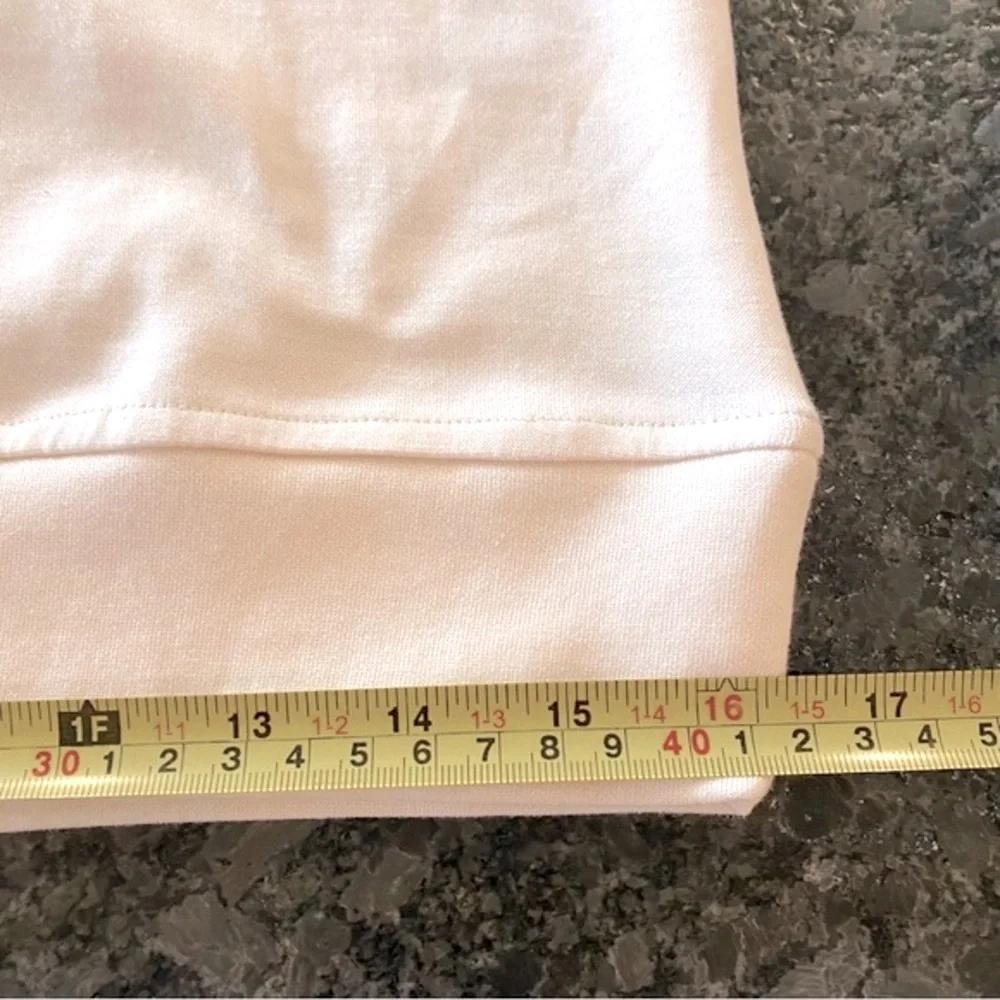 NEW! GB Girls Sweatshirt Round Neck Long Sleeve Drop Shoulder Oyster White Large